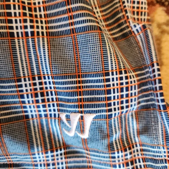 Nwt Mens Warrior Plaid Blue and Orange Shorts - Picture 5 of 9